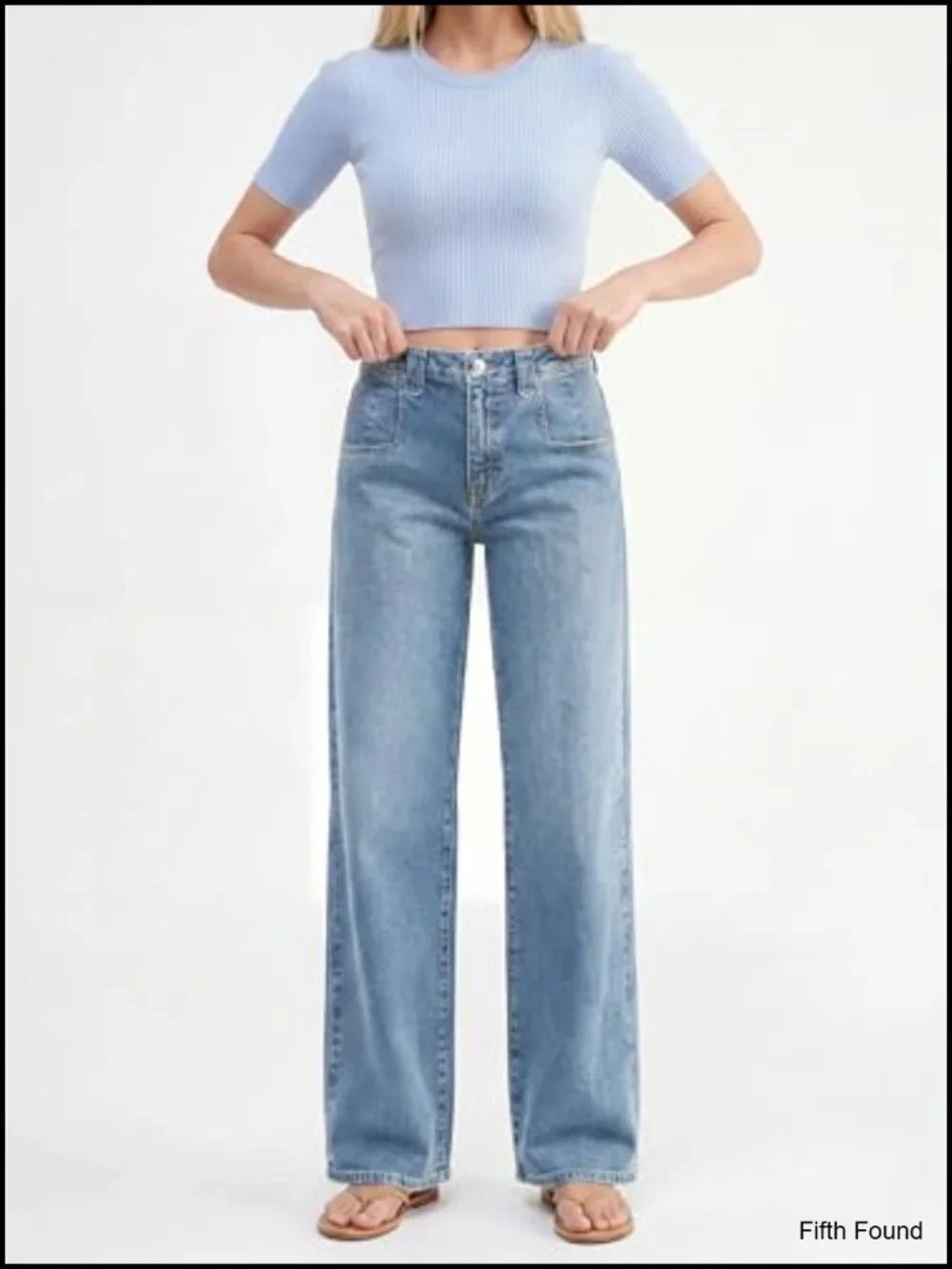 Mid-High Rise Baggy Straight Leg Jeans, Boyfriend Wide Leg, Stretchy Denim